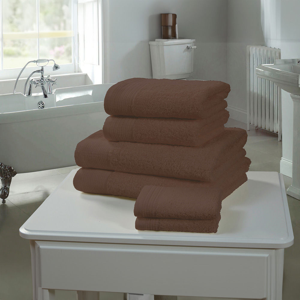 Rapport Home Chatsworth Super Soft 600gsm Combed Cotton Brown Bath Towel Image 2