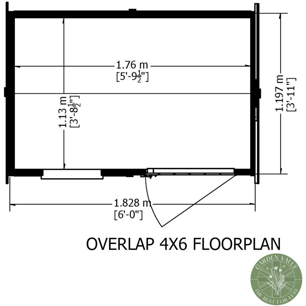 Shire 6 x 4ft Dip Treated Overlap Reverse Apex Shed Image 7