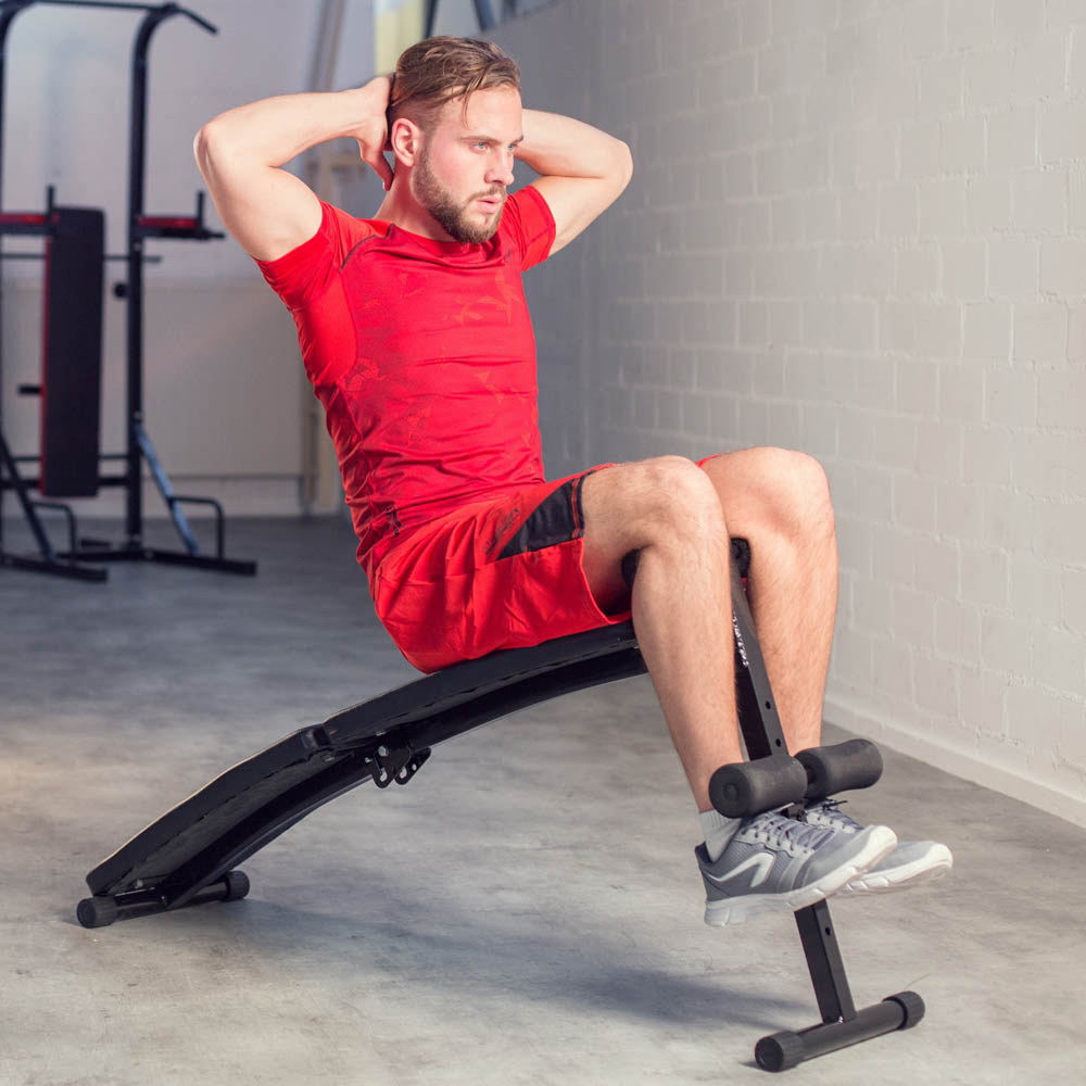 Sit-Up Bench - 4 positions, padded leg brace, foldable, faux leather & non-slip feet Image 2