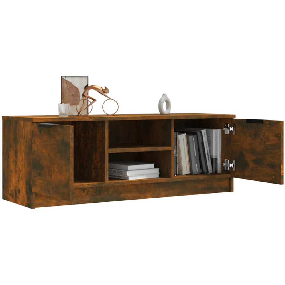 vidaXL 2 Door 2 Shelf Smoked Oak TV Cabinet Image 7