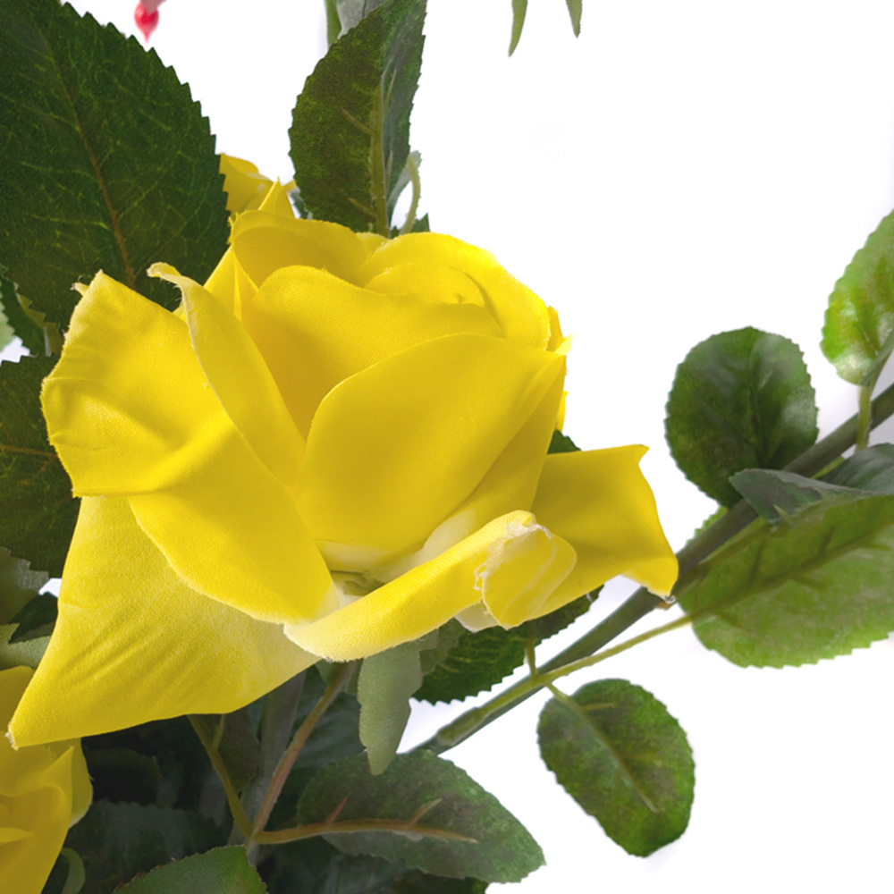 Best Artificial Yellow Rose Plant in Pot 2ft Image 5