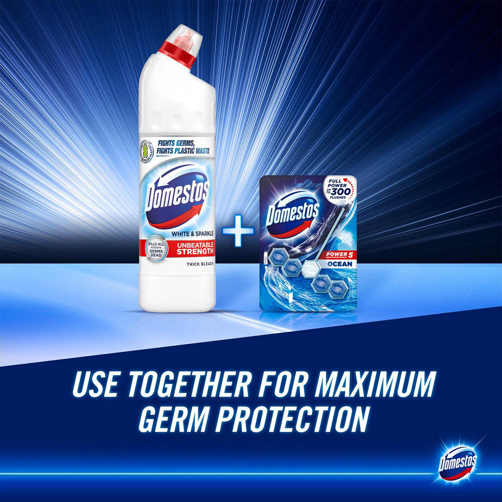 Domestos White and Sparkle Thick Bleach 750ml 6 Pack Image 6