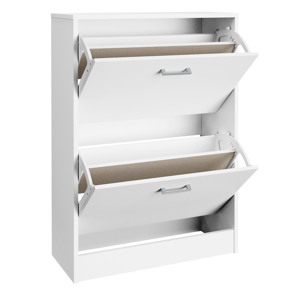 GFW Stirling 2 Tier White Shoe Cabinet Image 5