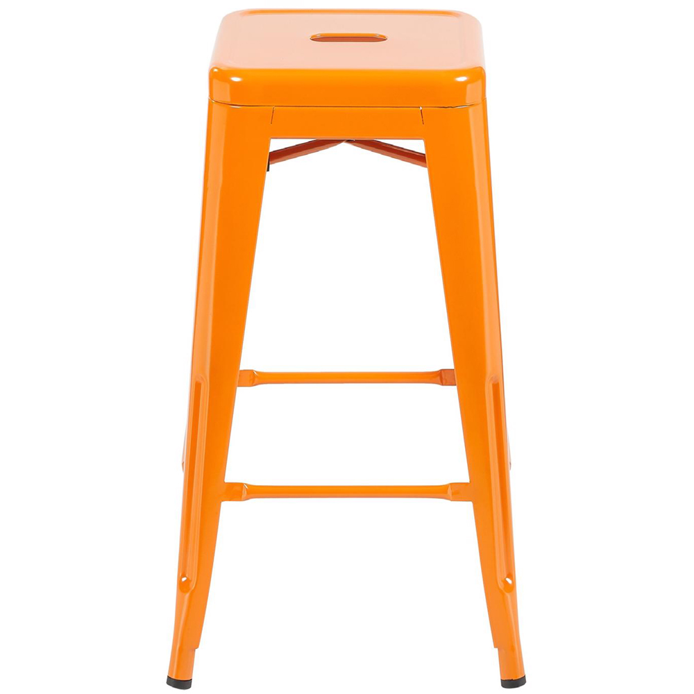 FWStyle Orange Gloss Metal Bar Stool 4 Pack Image 3