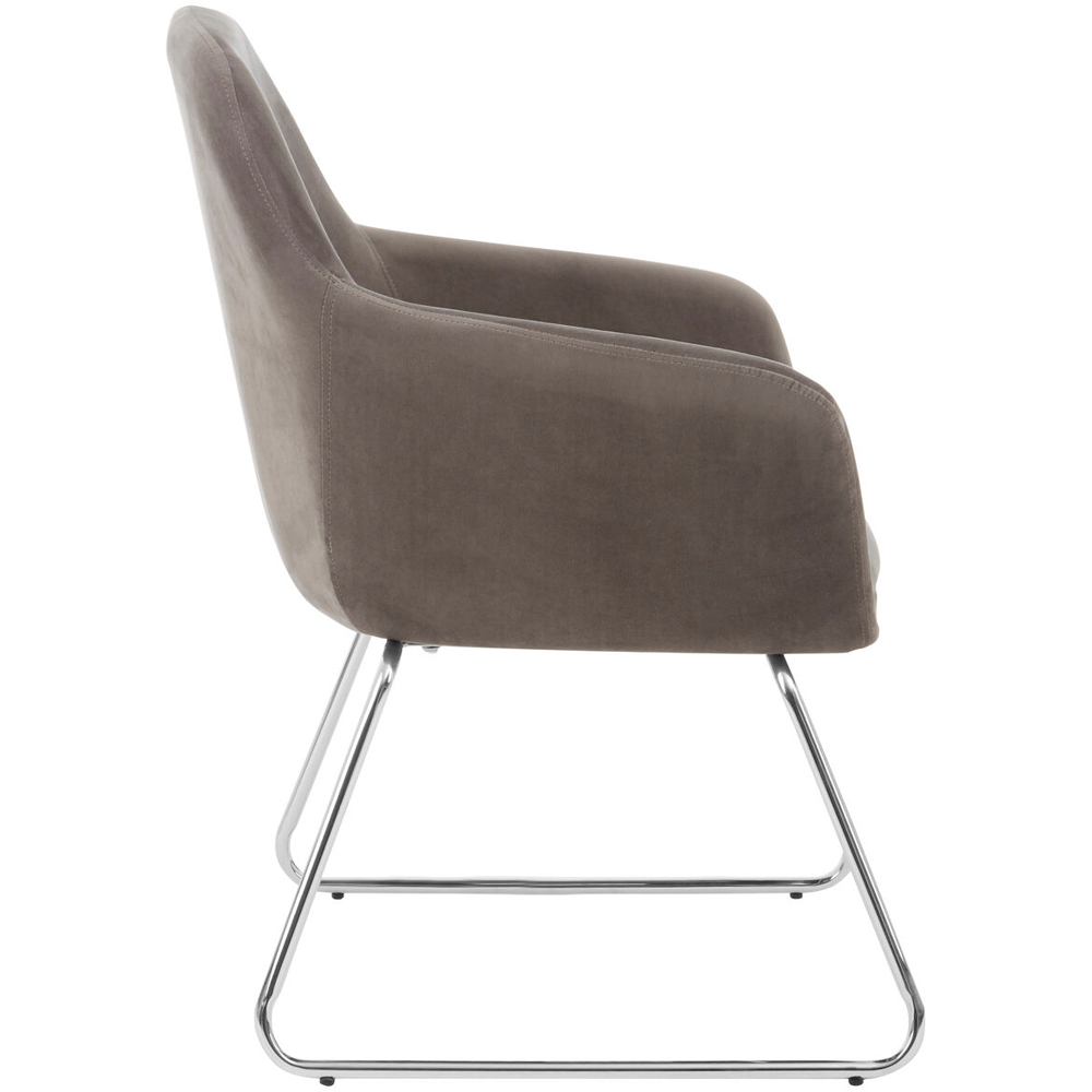 Premier Housewares Stockholm Chrome and Grey Velvet Dining Chair Image 3