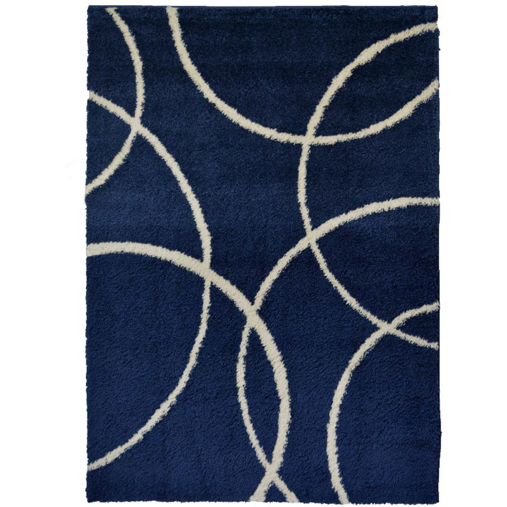 Homemaker Navy and Ivory Bubbles Snug Shaggy Rug 160 x 230cm Image 1
