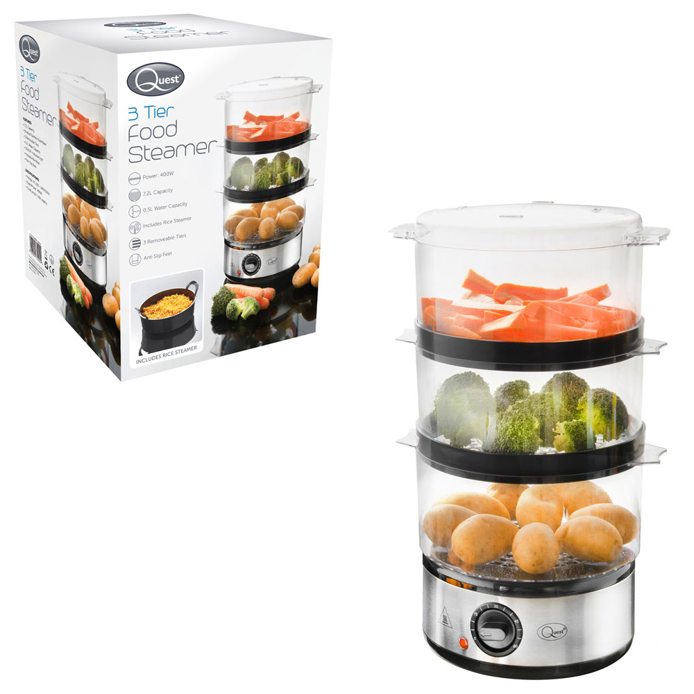 Quest 35220 Compact 3 Layer Food Steamer Wilko