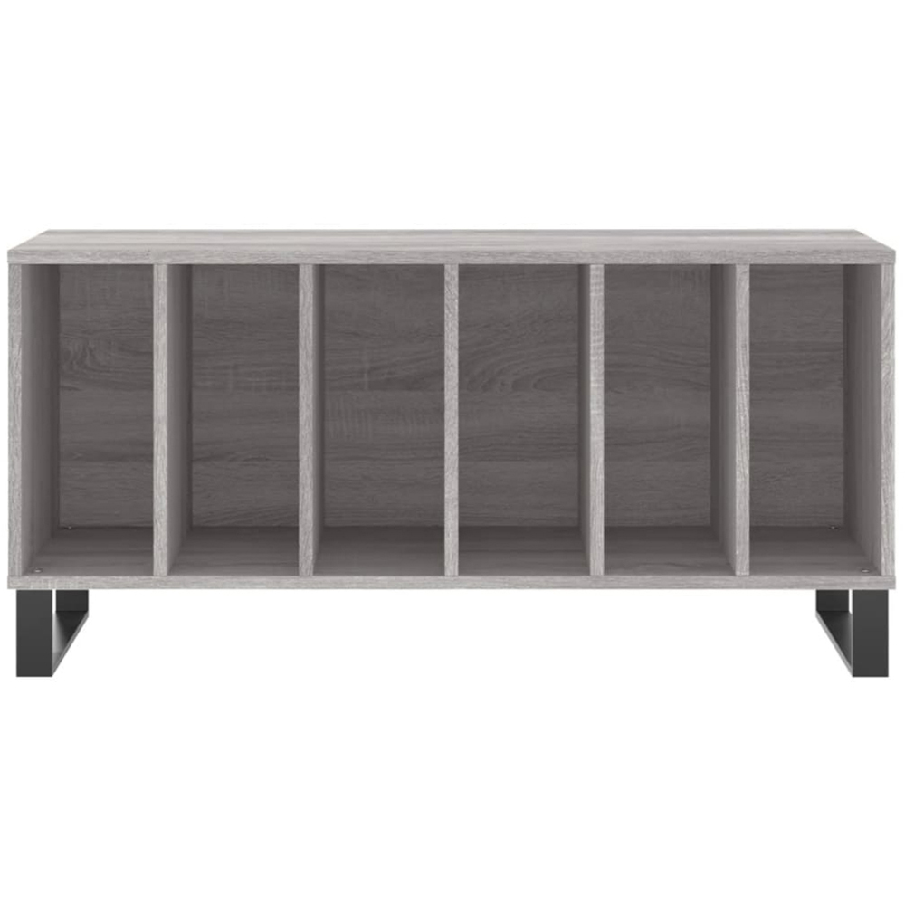 vidaXL 6 Shelf Grey Record Cabinet Image 4