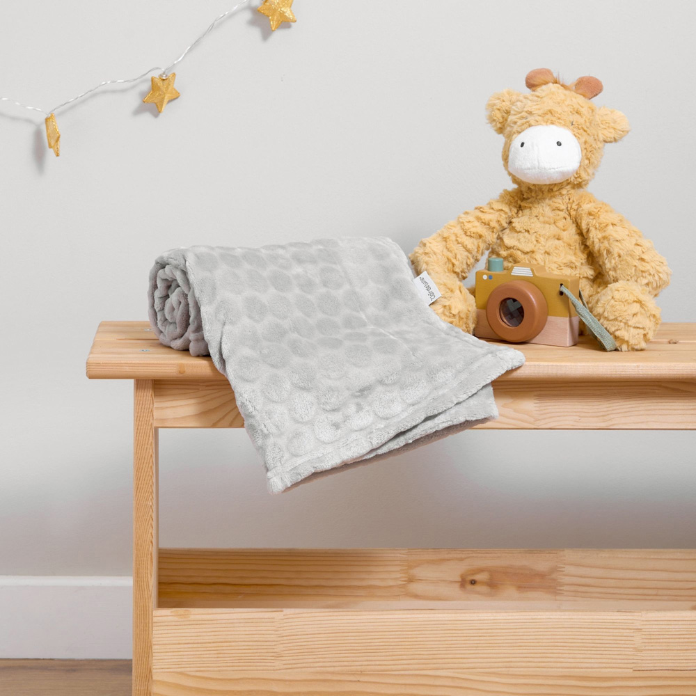 Clair de Lune Baby Grey Marshmallow Pram Blanket 90 x 70cm Image 2