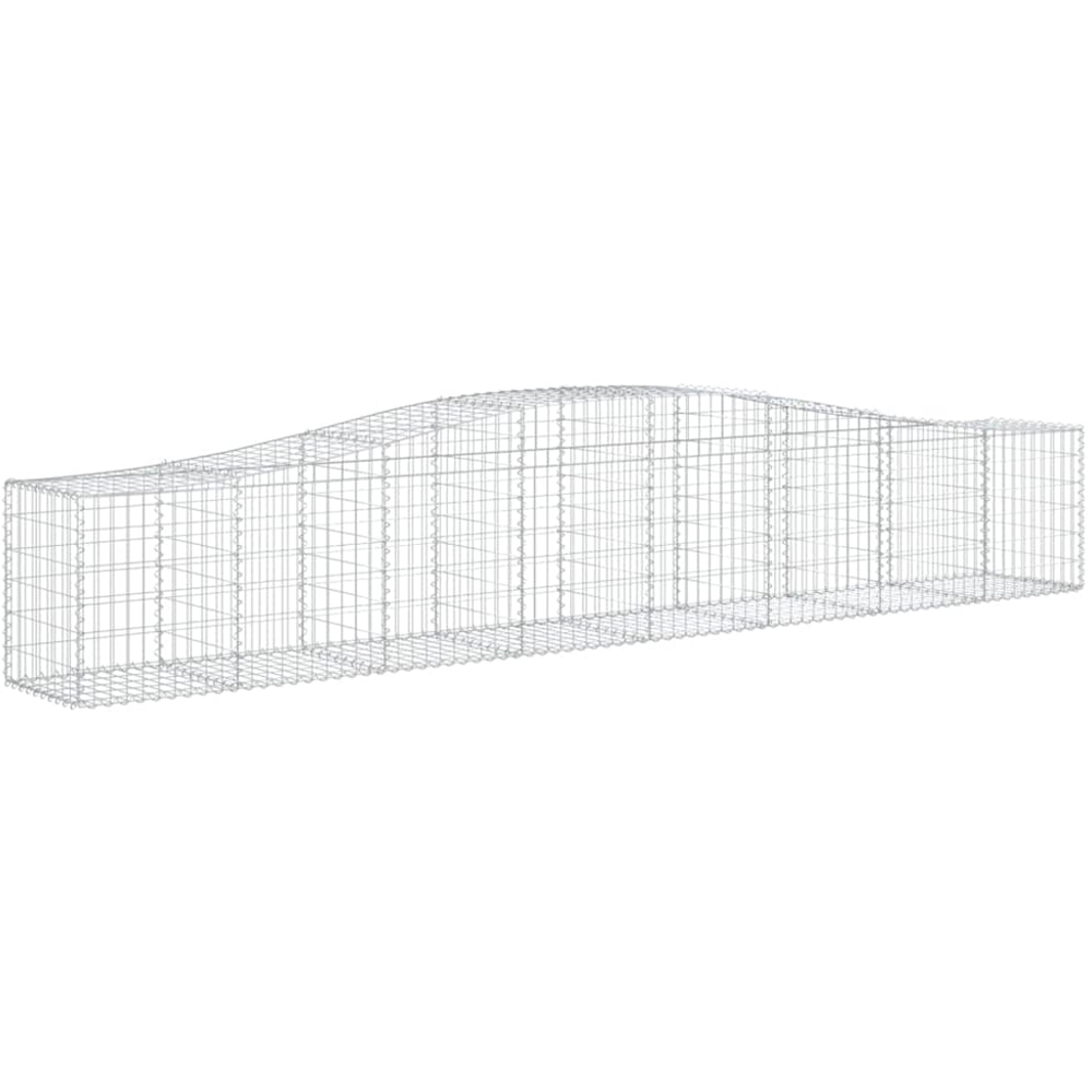 vidaXL Silver Galvanised Iron Arched Gabion Basket 400 x 50 x 60/80cm 8 Pack Image 1