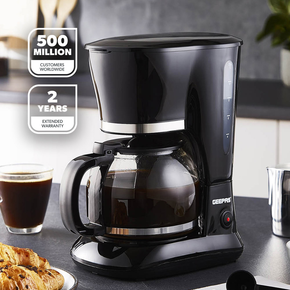 Geepas GCM41505UK Black Nylon Filter 1.5L Coffee Machine 800W Image 2