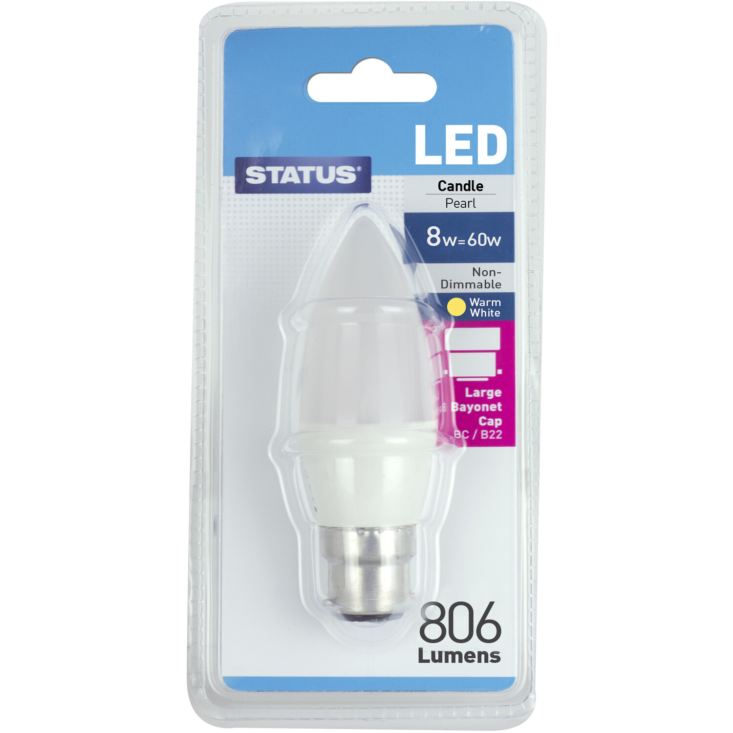 8W60w LED Candle BC Pearl Lamp Image