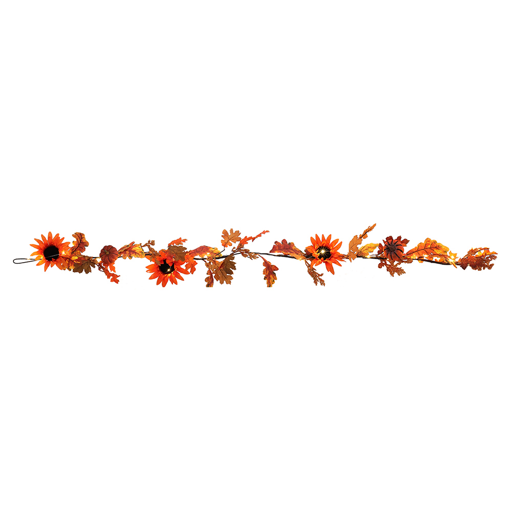 Living and Home LED Garland with Sunflower and Pumpkins 180cm Image 3