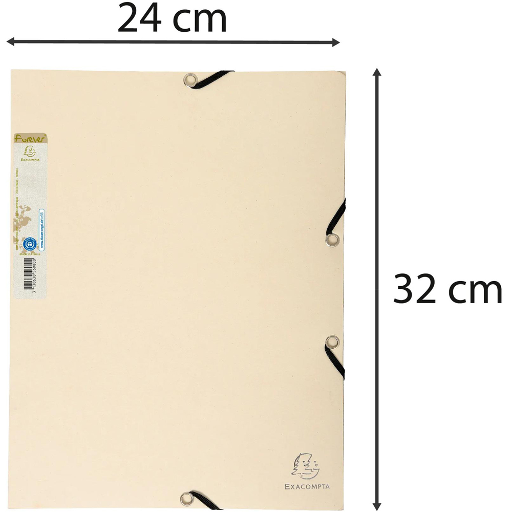 Exacompta Forever A4 Sand Elasticated 3 Flap Folder 25 Pack Image 3