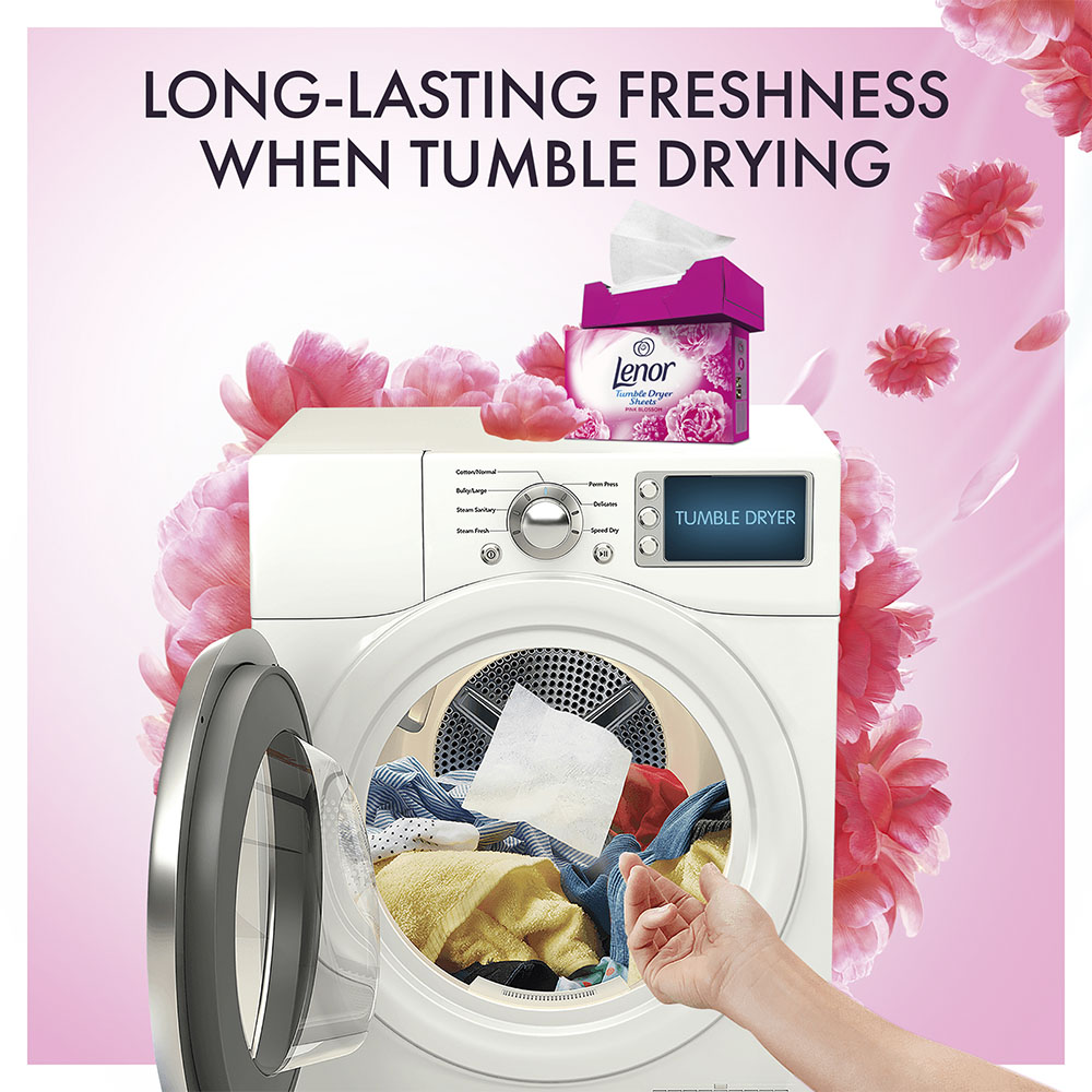 Lenor Fabric Tumble Dryer Pink Blossom Sheets 34 Pack Image 4