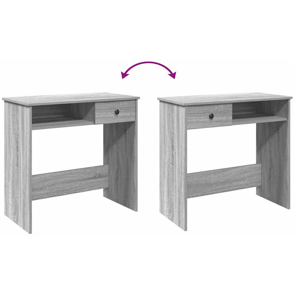 vidaXL Single Drawer Single Shelf Office Desk Grey Sonoma Image 7