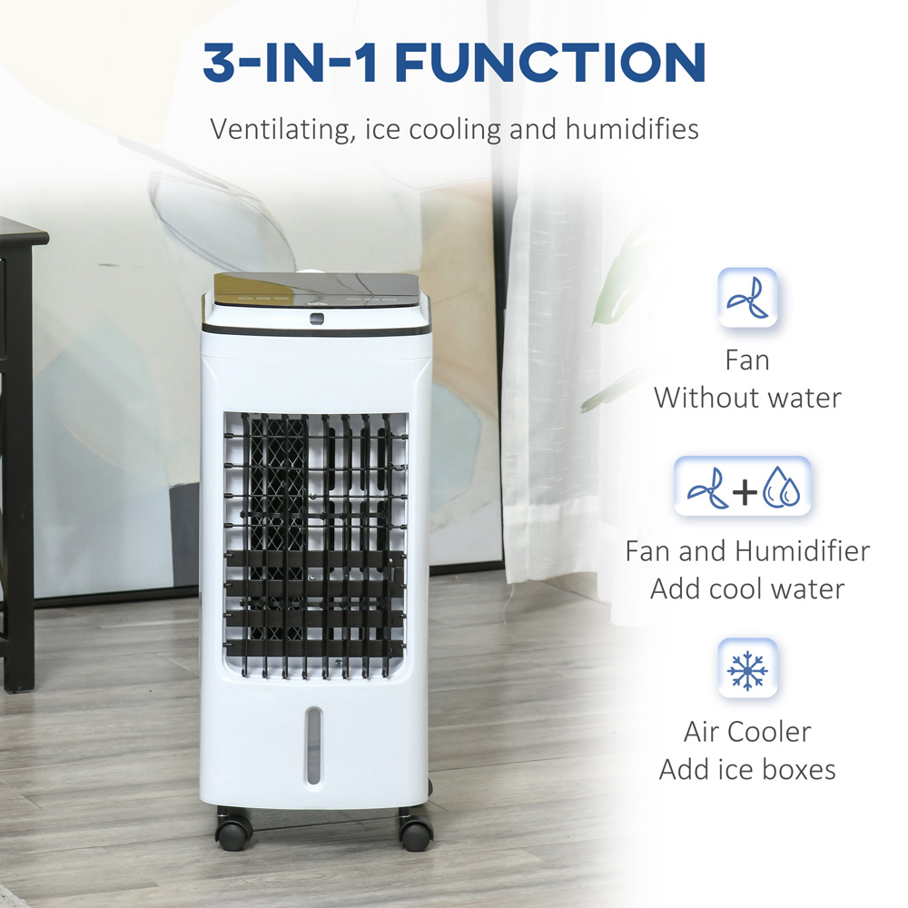 HOMCOM White and Black Evaporative Air Cooler 4L Image 4