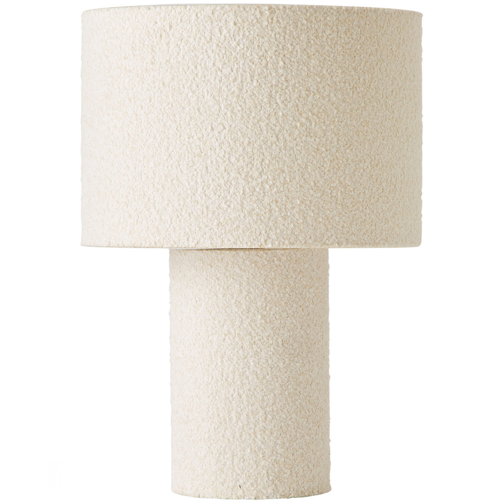 ValueLights Ash Cream Boucle LED Table Lamp Image 1