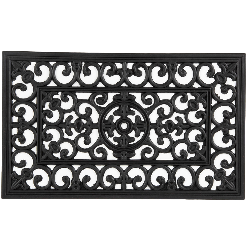 Esselle Radcliffe Black Rubber Doormat 45 x 75cm Image 1