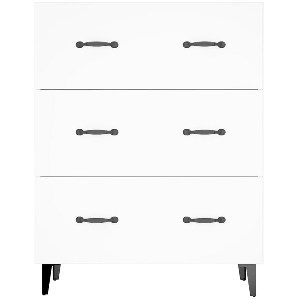 vidaXL 3 Drawer White Sideboard Image 4