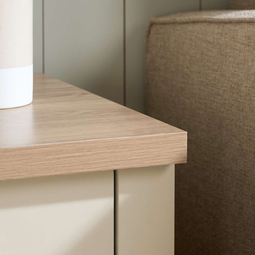 Highgate Single Drawer Cream and Oak Lamp Table Image 6
