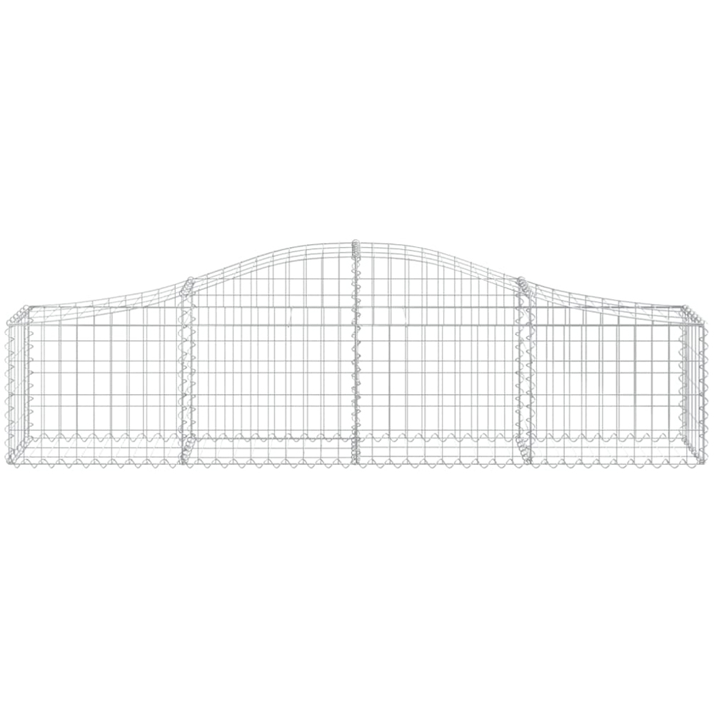 vidaXL Silver Galvanised Iron Gabion Basket 200 x 30 x 40/60cm 9 Pack Image 2