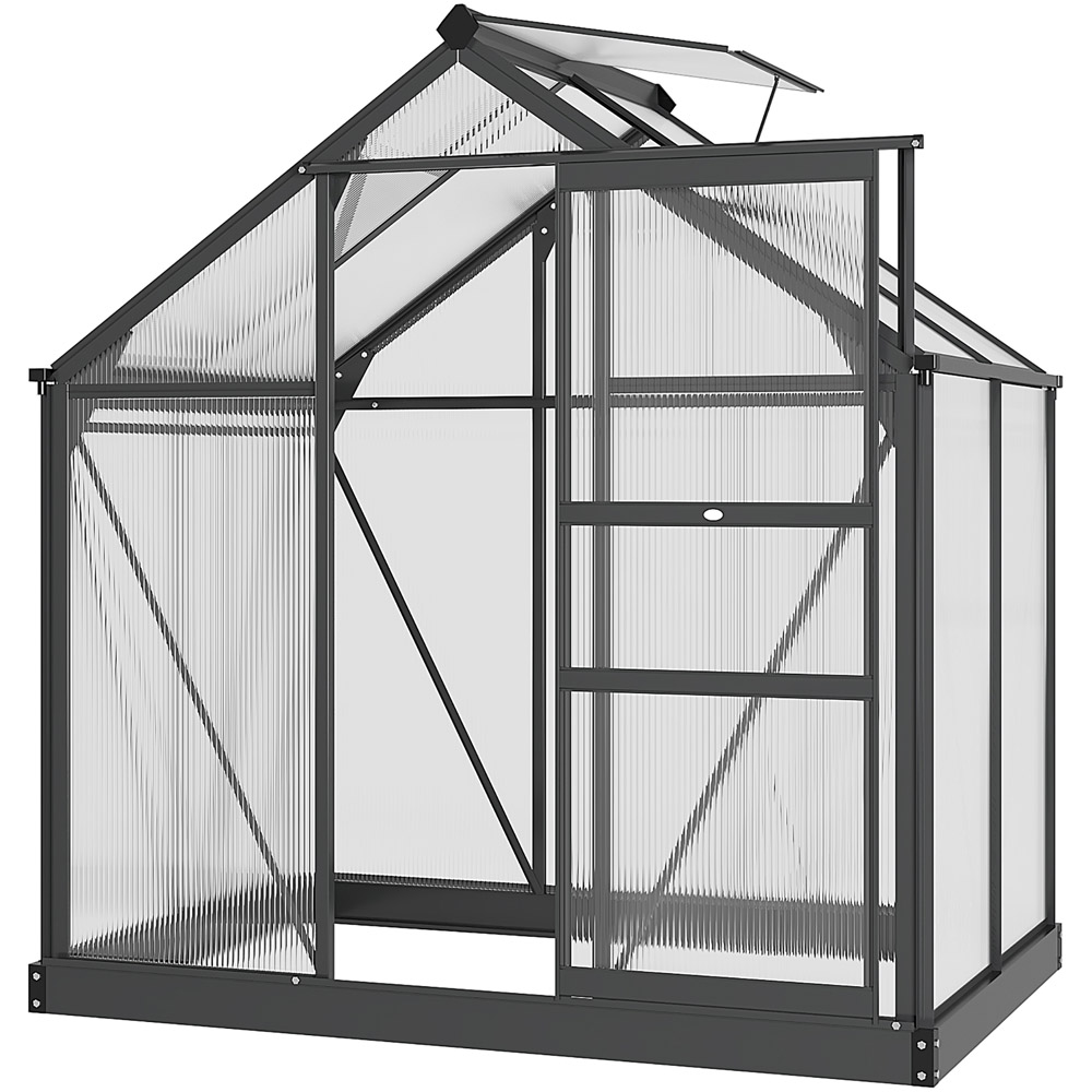 Outsunny Galvanised Aluminium Polycarbonate 6.2 x 4.3ft Walk In Greenhouse Image 1