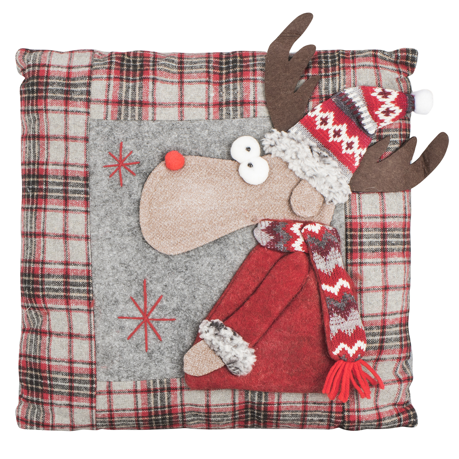 3D Applique Reindeer Cushion Image