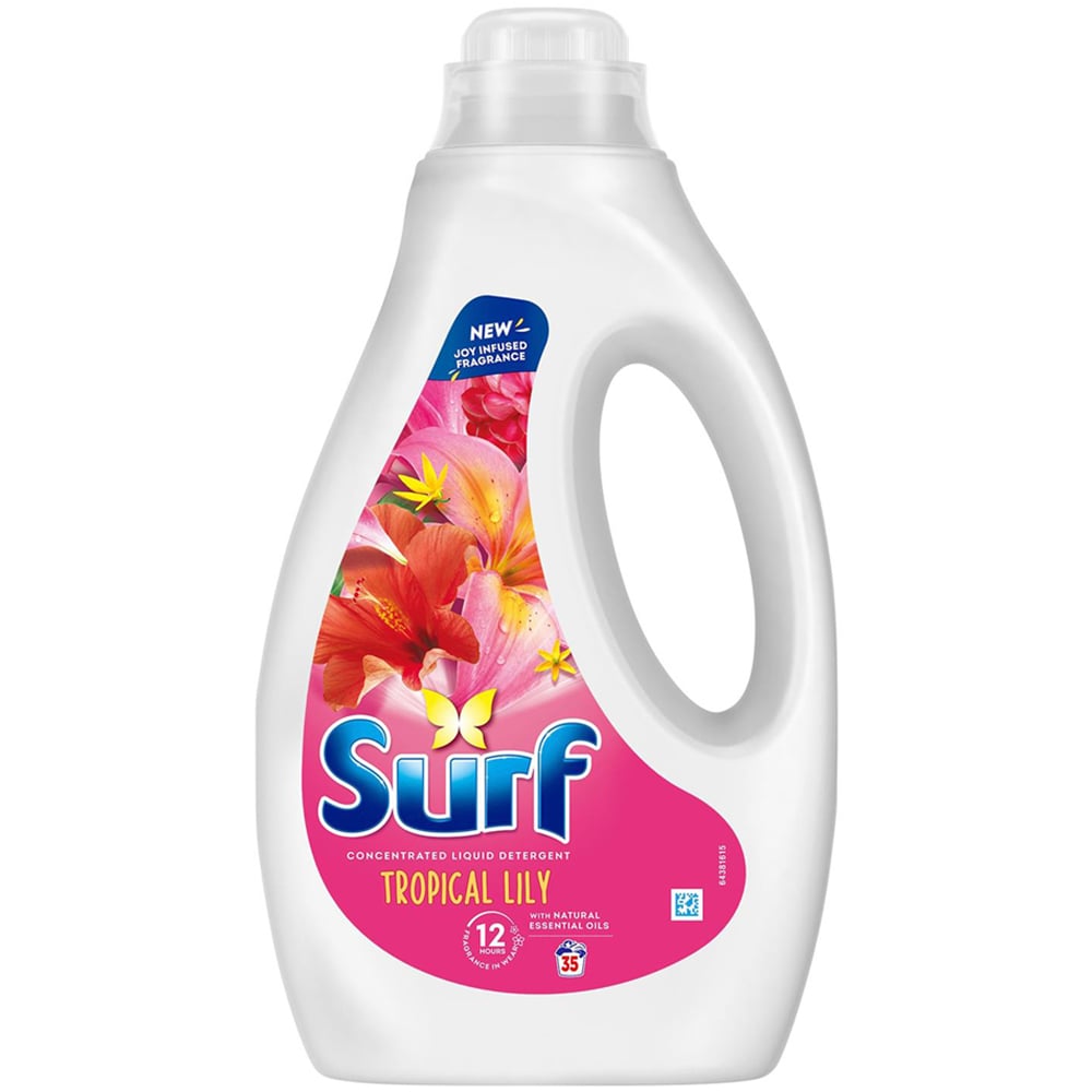 Surf Tropical Lily Laundry Washing Liquid Detergent 35 Washes 945ml 4 Pack Image 2