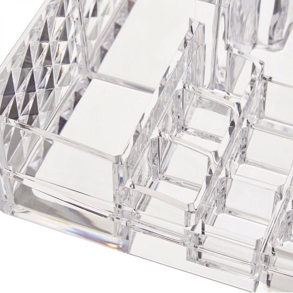 Premier Housewares Clear 16 Compartment Cosmetic Organiser with Mirror Image 7