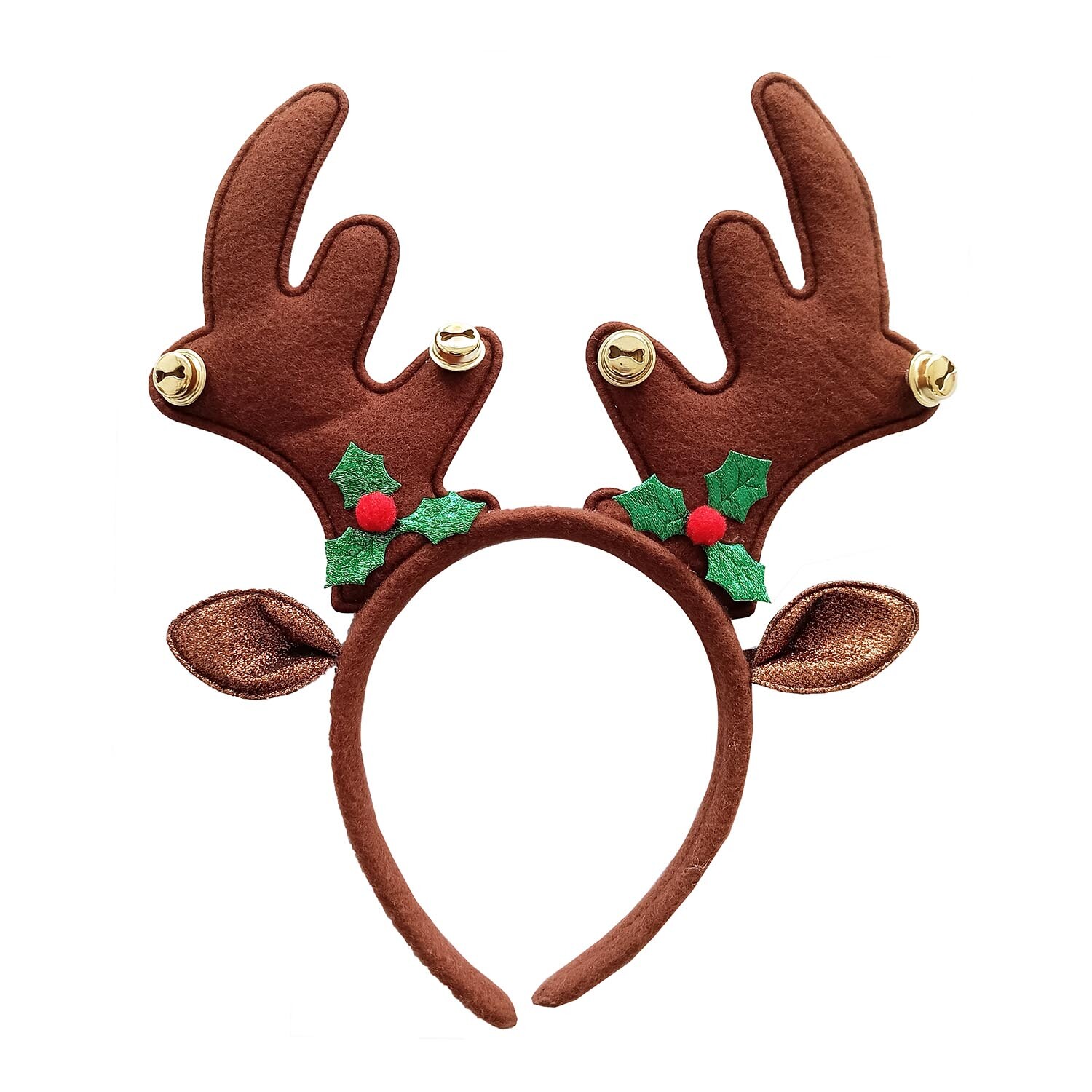 Reindeer Ears Bell Headband - Brown Image