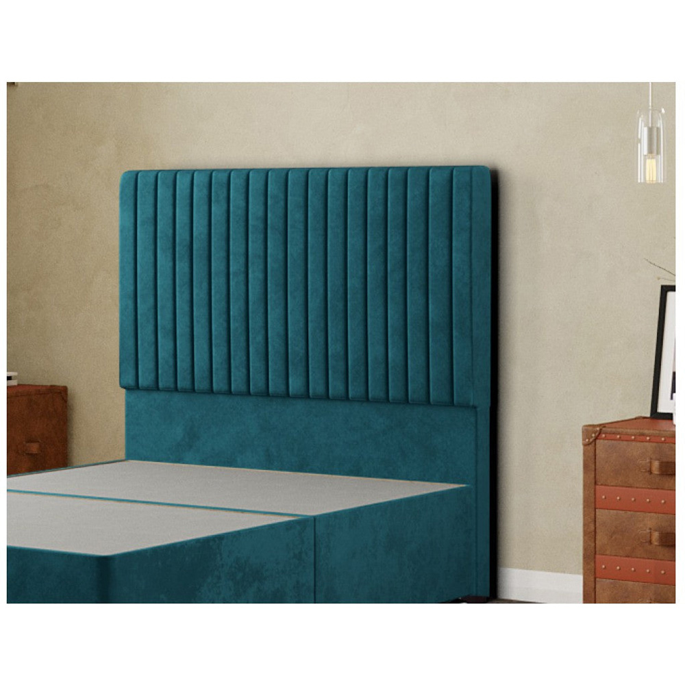 Eleganza Maryland Small Double Emerald Plush Floor Standing Headboard Image 3