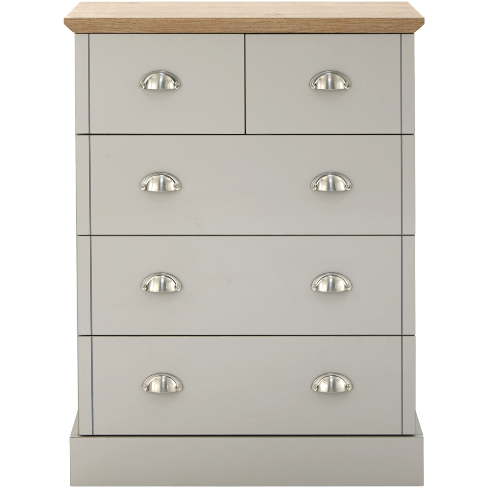 GFW Kendal 5 Drawer Grey Chest of Drawers Image 4