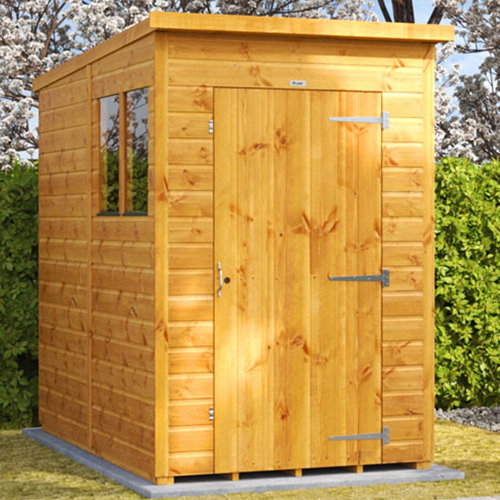 Power Sheds 4 x 8ft Pent Wooden Shed Image 2