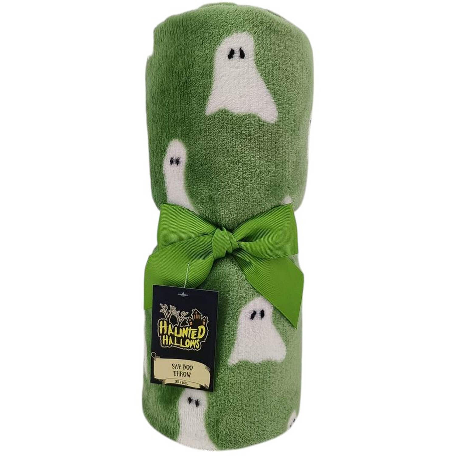 Say Boo Fleece Throw Green Image