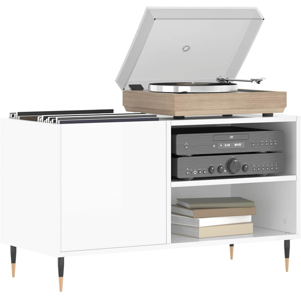 vidaXL 2 Shelf White Record Cabinet Image 3