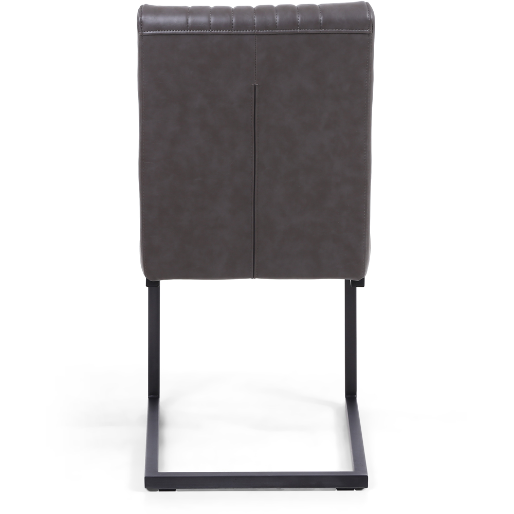 Archer Set of 2 Grey Leather Effect Dining Chair Image 3