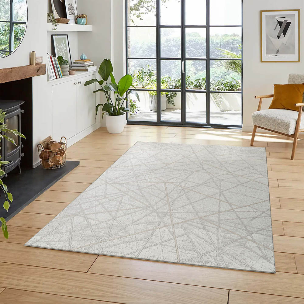 Desire Rugs Perla Grey Modern Abstract Linear Axis Design Rug 160 x 230cm Image 6
