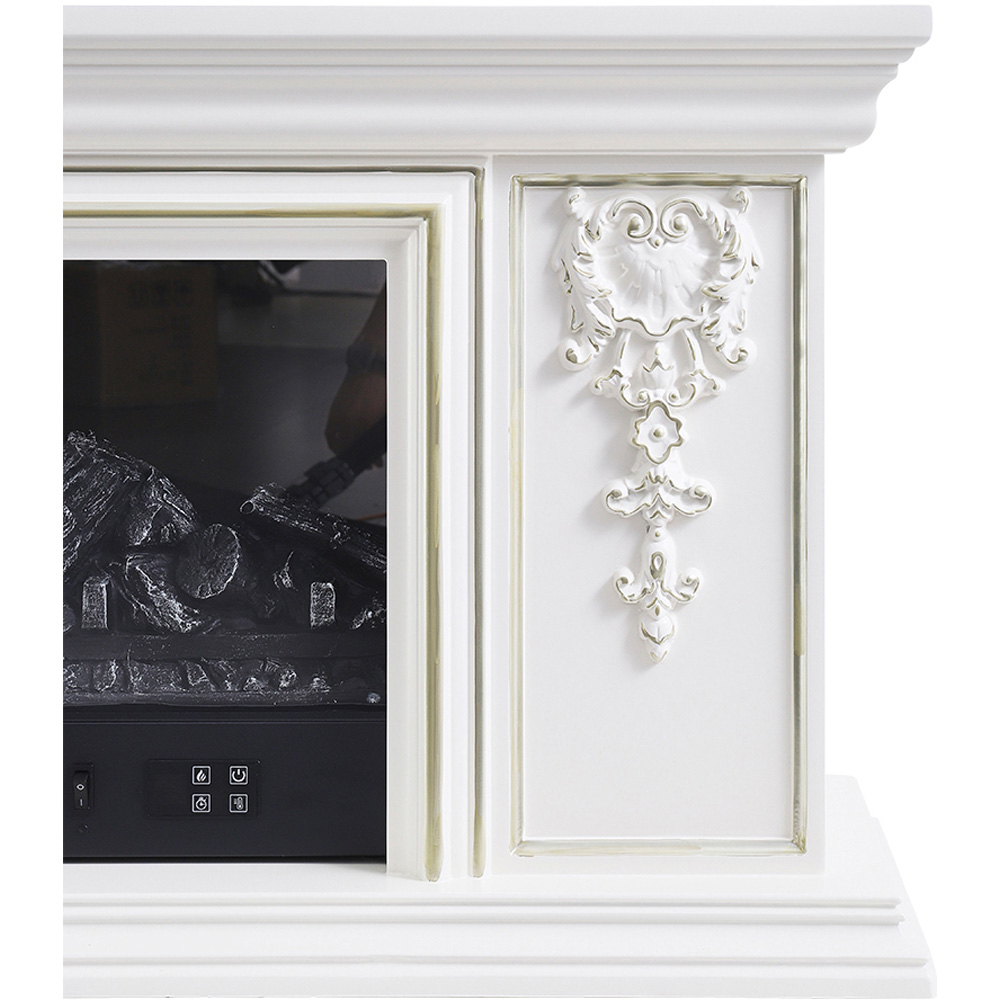 Living and Home 7 Flame Colour White Electric Fireplace TV Stand with Remote Control 63 inch Image 6