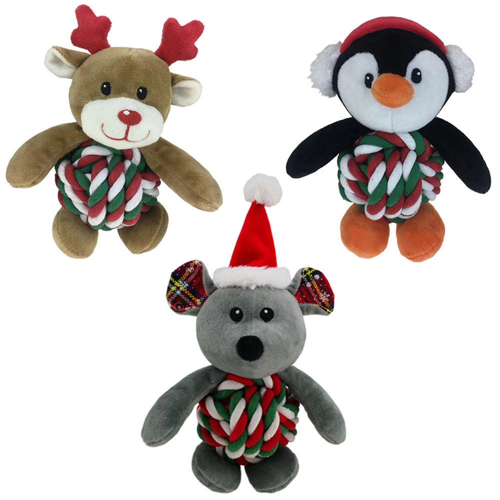 Single Clever Paws Festive Tangled Tummy Dog Toy in Assorted styles Image 1