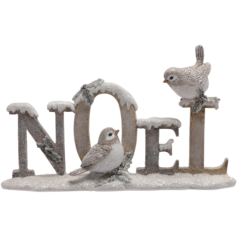 The Christmas Gift Co White Noel Slogan Figurine Image 3