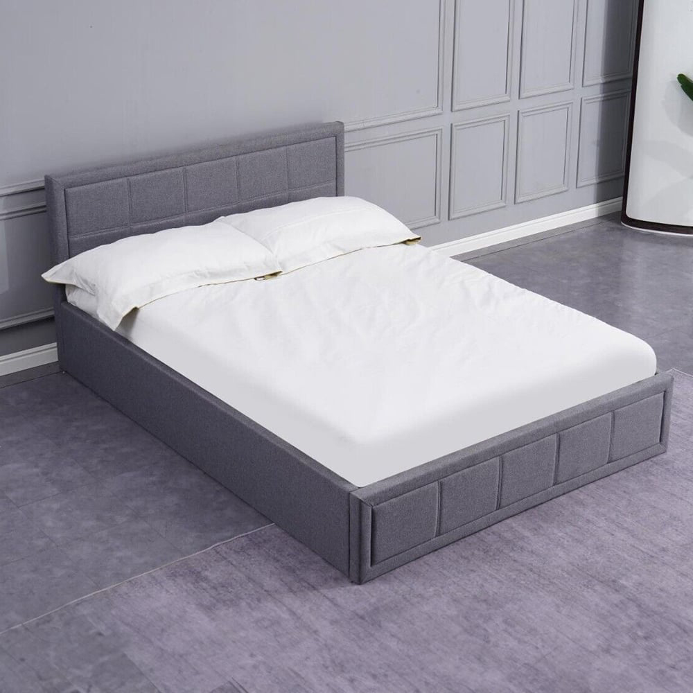 Portland Kosy Koala Double Grey Wooden Gas Lift Ottoman Bed with Mattress Image 5