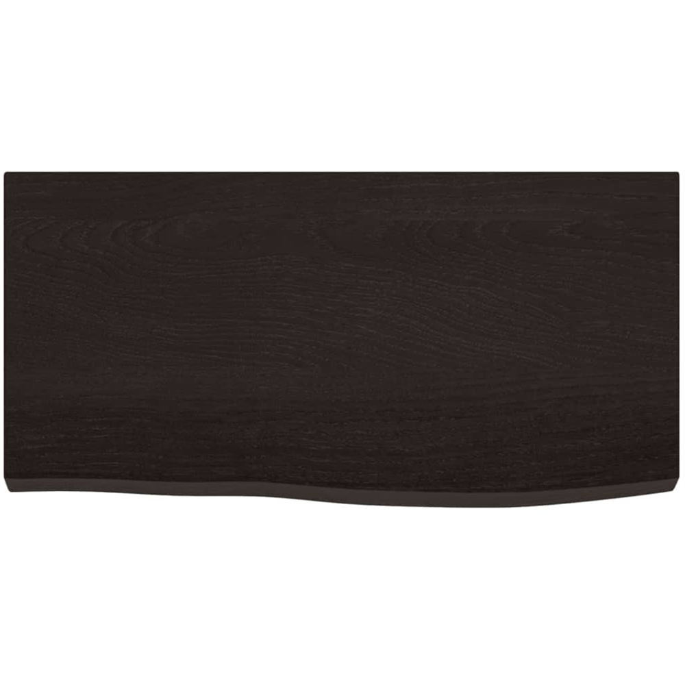 vidaXL 60cm Dark Brown Treated Solid Oak Wood Floating Wall Shelf Image 3