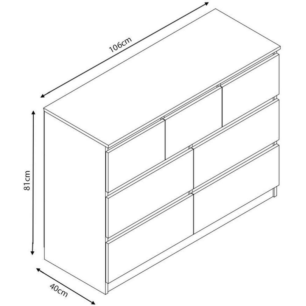 FWStyle Stora Merchant 7 Drawer White Gloss Chest Of Drawers Image 6