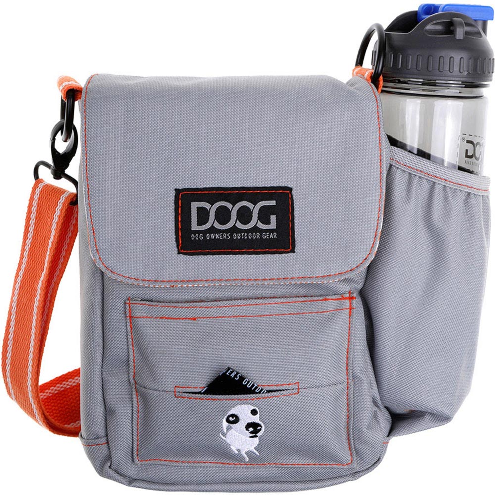 DOOG Grey Shoulder Bag with Striped Strap Image 3