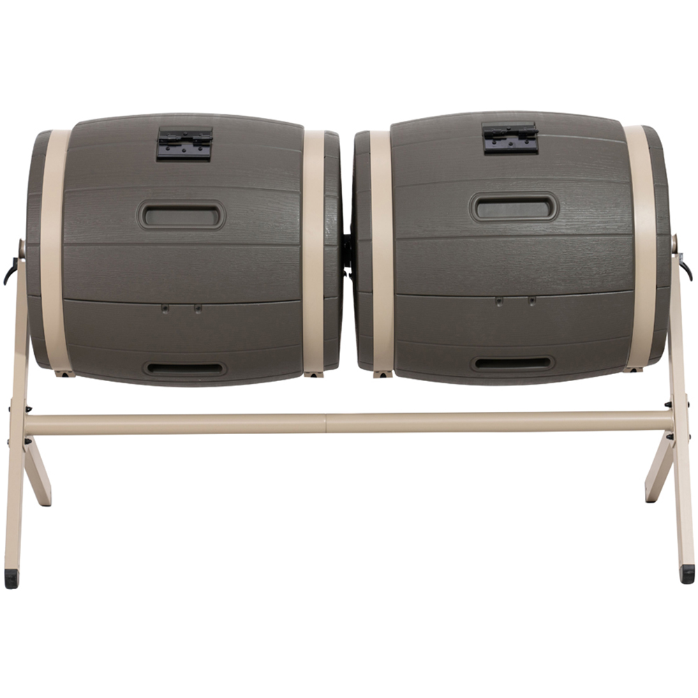 Lifetime Brown 100 Gallon Double Bin Rotating Composter Image 3