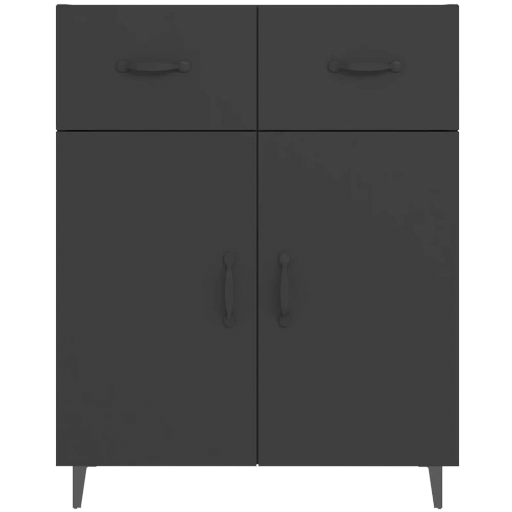 vidaXL 2 Door 2 Drawer Black Sideboard Image 5
