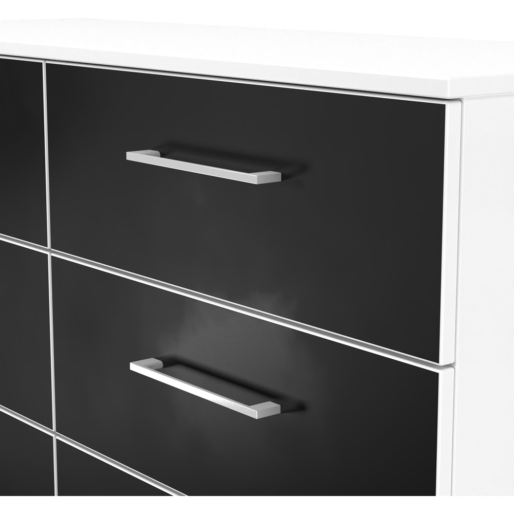 Crowndale Worcester 6 Drawer Matt Black and White Wide Chest of Drawers Ready Assembled Image 5