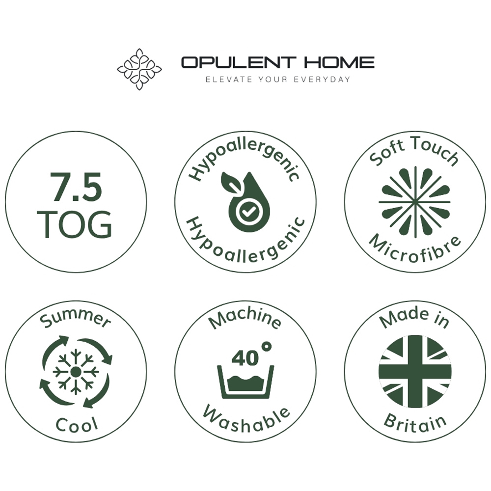 Opulent Home Single White Summer Anti-Allergy Hollowfibre Duvet 7.5 Tog Image 6