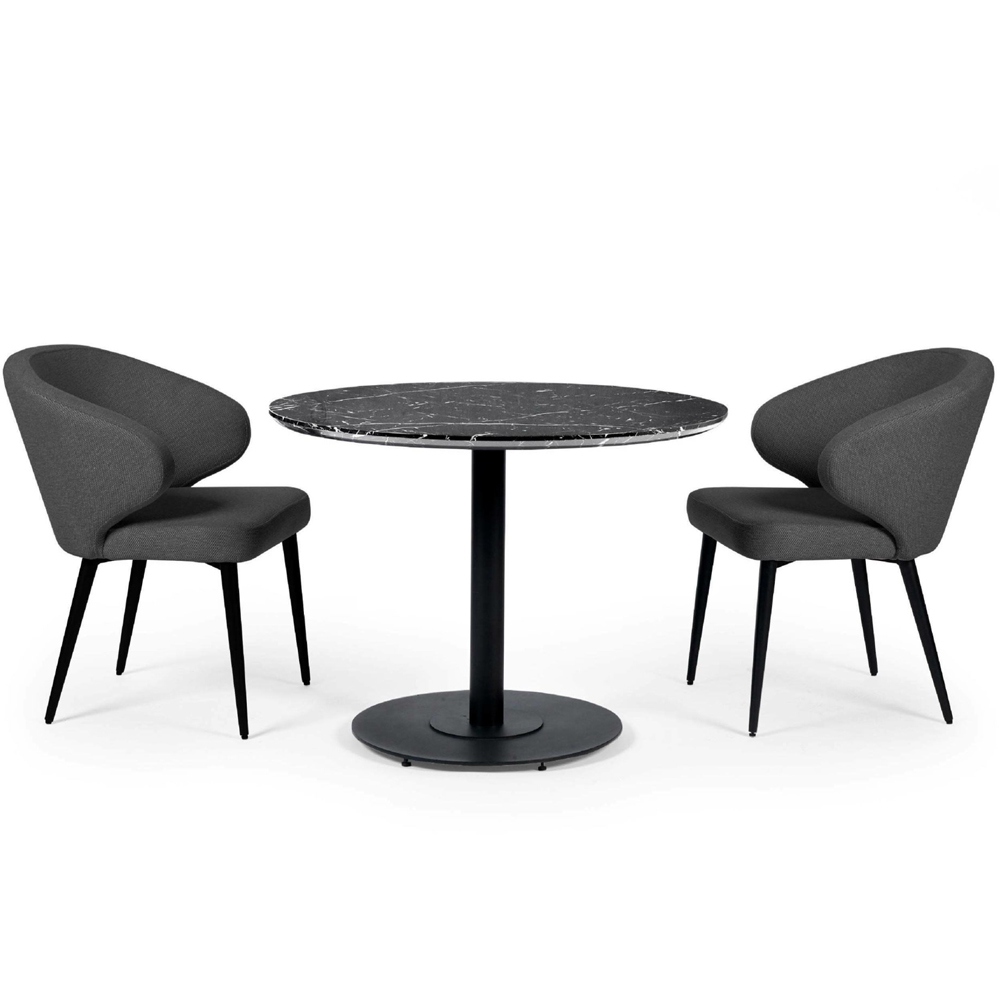 Julian Bowen Marcus Set of 2 Mid Grey Fabric Dining Chair Image 3